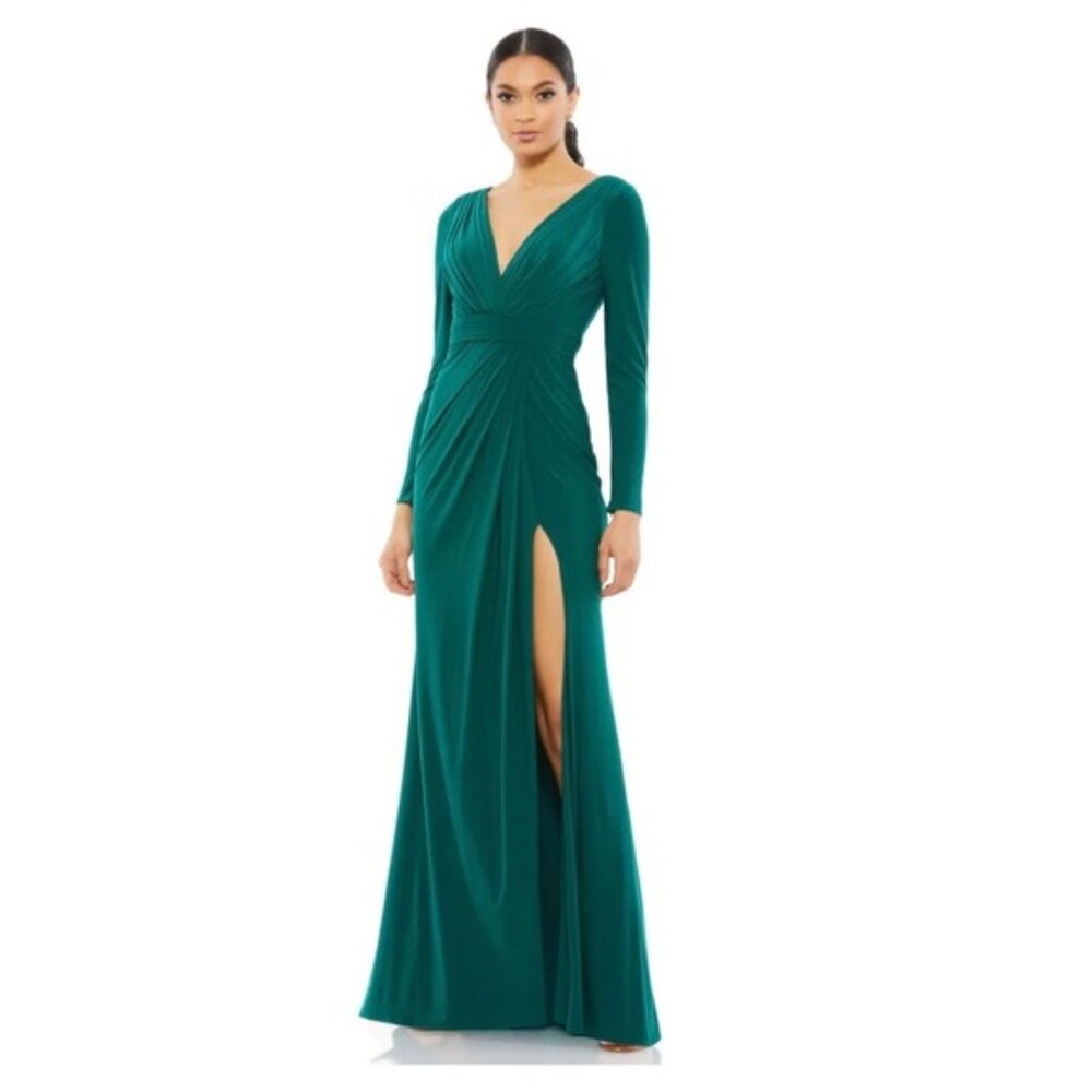 Leena for Mac Duggal Elegant Teal Evening Gown